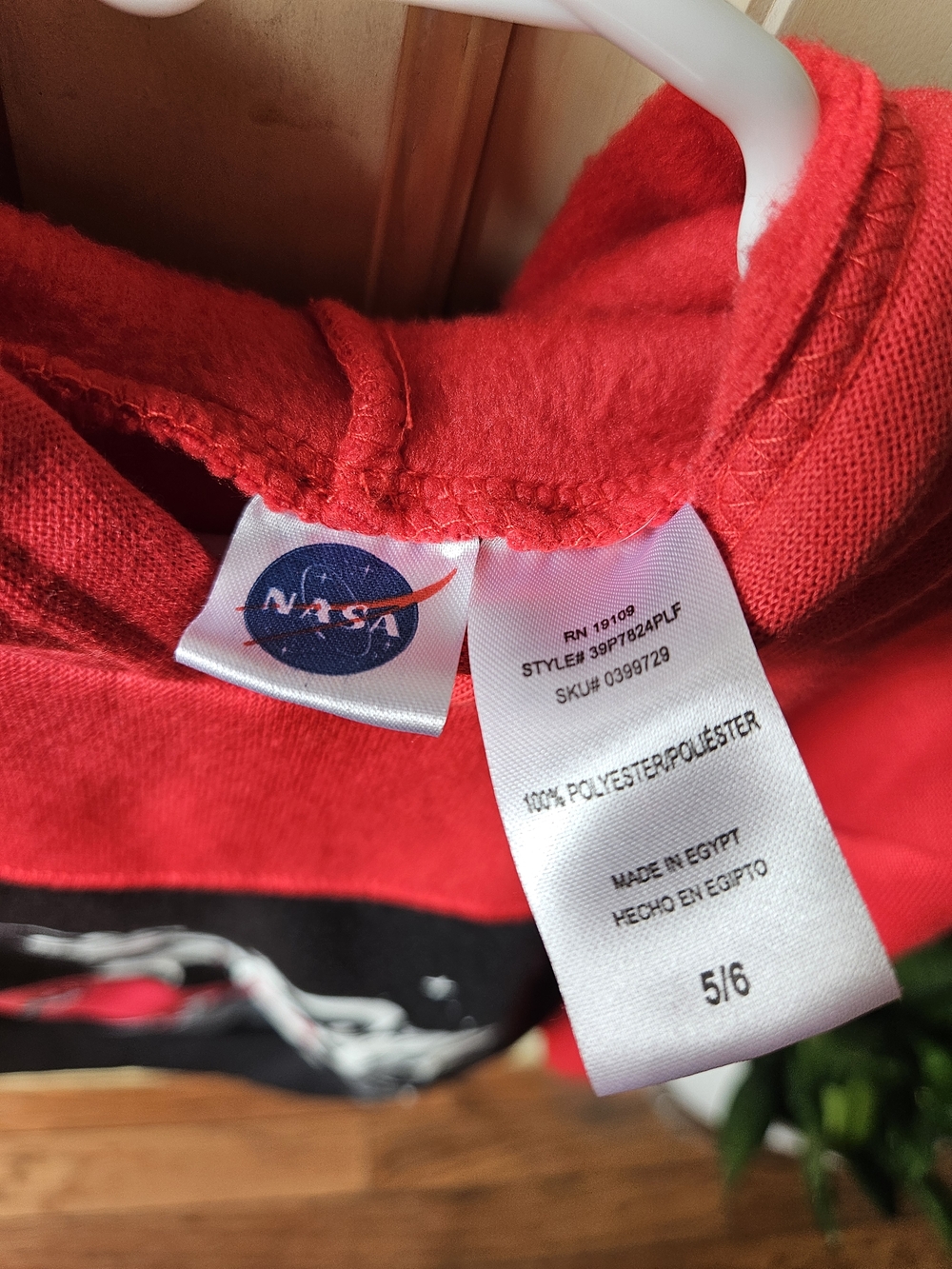 *NASA Red & Black Astronaut Skate Hoodie - Picture 3 of 3